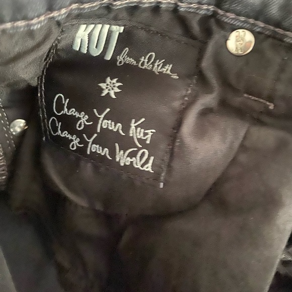 Kut From The Cloth Stevie Straight Leg Black Denim Jeans Size 6 - Picture 3 of 6